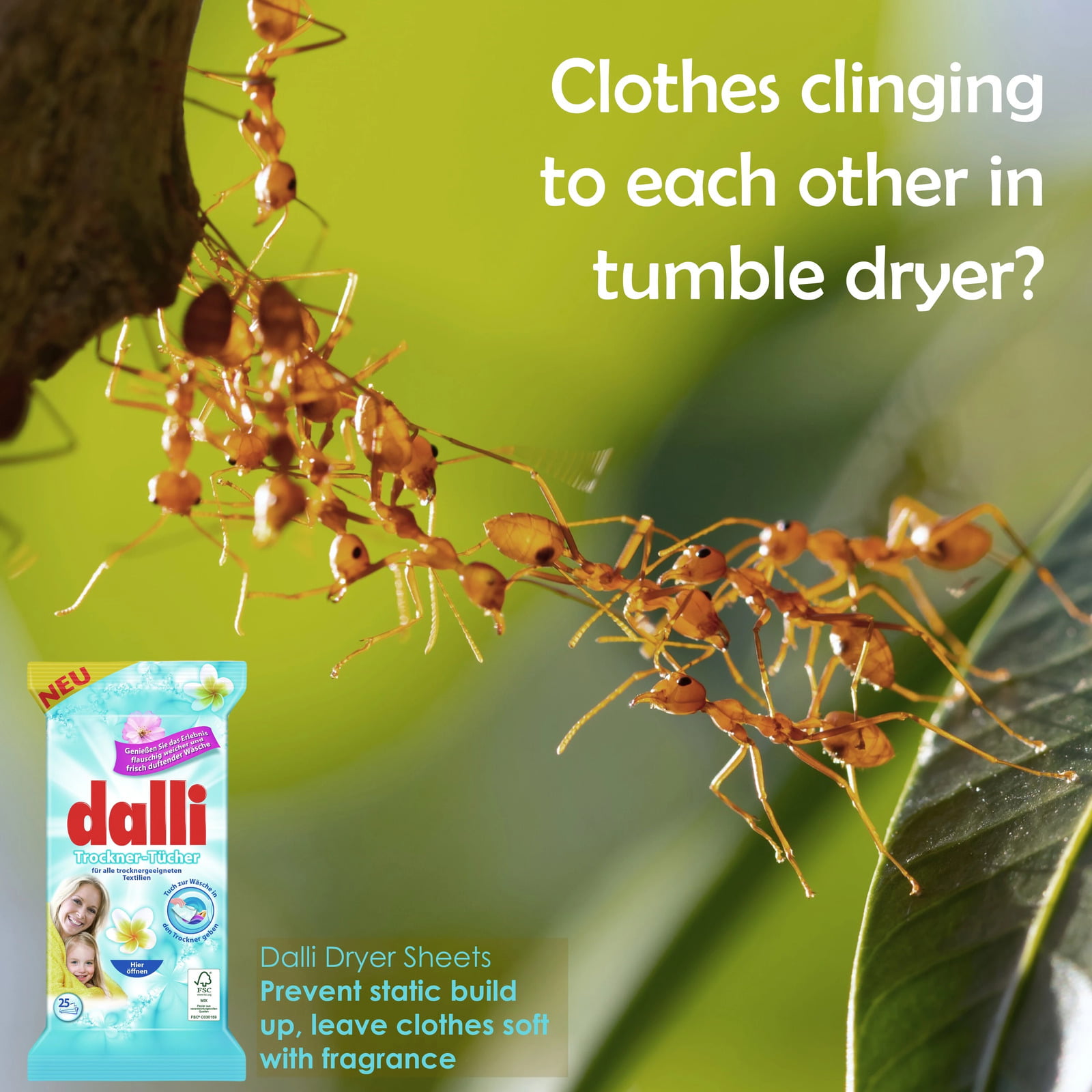 Clothes clinging to each other in tumble dryer?