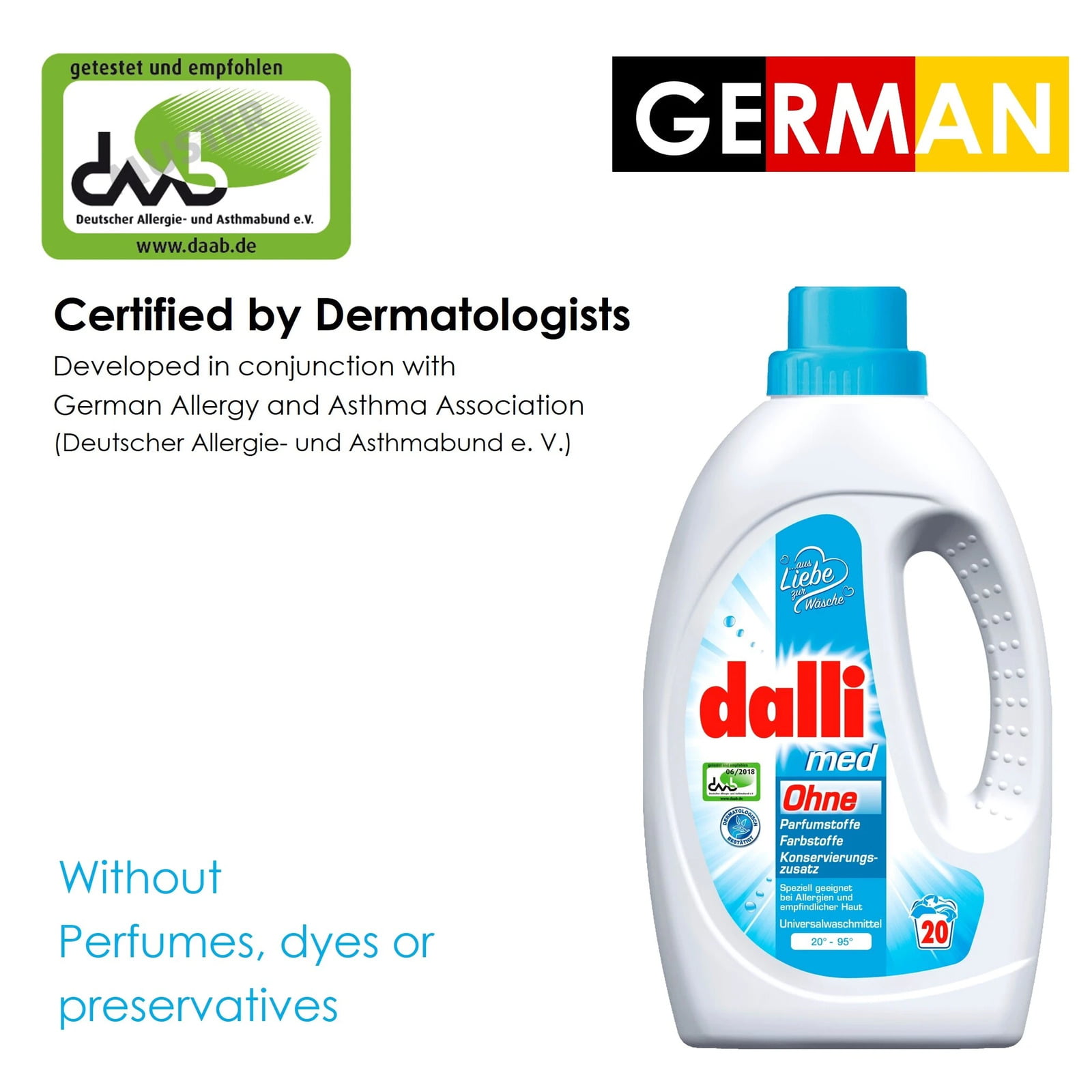 Dermatologists certified without dyes perfumes